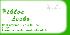 miklos lesko business card